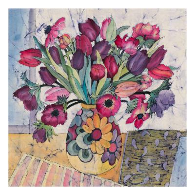 No.808 Mexican Vase and Flowers - signed print.